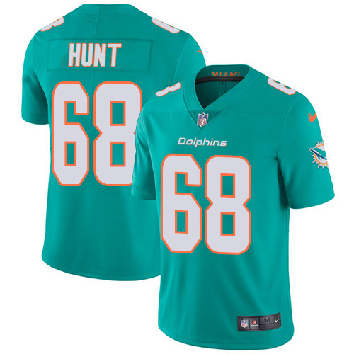 Miami Dolphins #68 Robert Hunt Aqua Green Team Color Men Stitched NFL Vapor Untouchable Limited Jersey